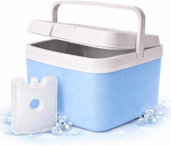 Koelbox - Koeltas Thermobox - Eten en drinken koel houden - Inclusief koelelement - 15 liter - Blauw