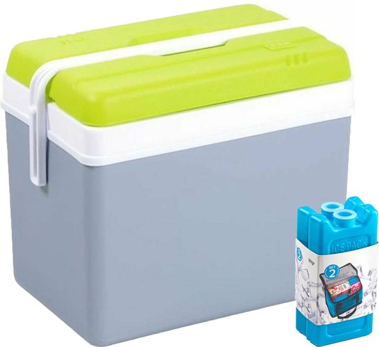 Koelbox met koelelementen - 35 liter - kunststof - grijs - 48 x 30 x 40 cm van KOEL