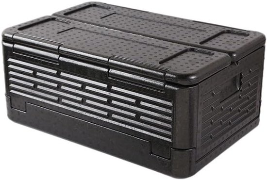 Koelbox - Opvouwbare Geïsoleerde Container - Draagbare Autokoelbox - Ideaal Voor Kamperen, Reizen, Vissen en Stranduitjes - Zwart - 60 X 41 X 25 cm van Merkloos