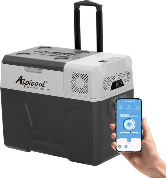 Koelbox Vriezer - Mini Koelkast - Buitenactiviteiten - Snelle Koeling - 40 Liter - Zwart