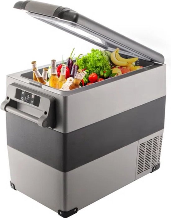 Koelbox XL - 55L - 60 Blikjes - Koeltas - Elektrisch - Oplaadbaar - Vriescombinatie - 220V - Camping, Auto, Caravan van Merkloos