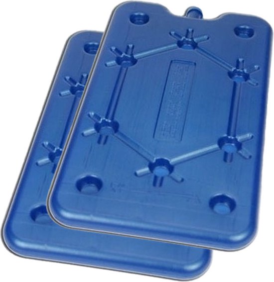 Koelelement - 2x - blauw - kunststof - 400 gram - 14 x 25 x 1 cm van KOEL