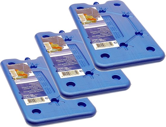 Koelelement - 5x - blauw - polyethyleen - 400 gram - L25 x B14 x H1,5 cm van KOEL