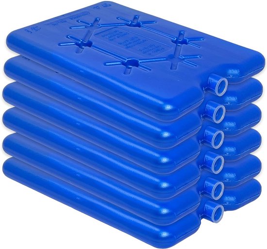 Koelelement koelpad koelelement koelverpakking voor koeltas koelbox koeldraagtas, koelelementen plat design, kleur blauw, elk 200 ml van KOEL