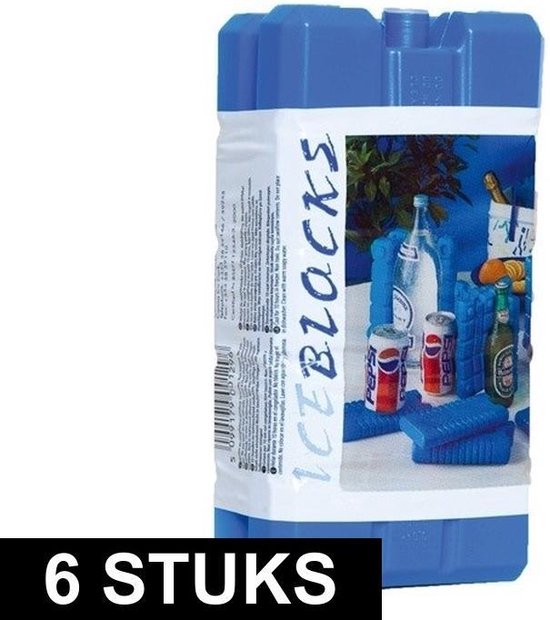 Koelelementen 6 stuks - 8 x 15 cm - 200 gram - Koelblokken/koelelementen voor koeltas/koelbox van KOEL