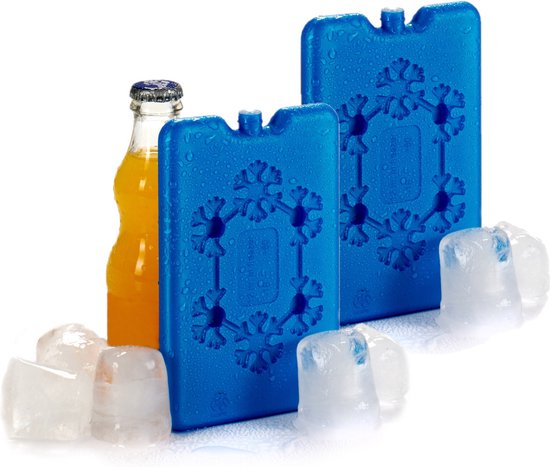 Koelelementen extra plat - 2x - blauw - 11 x 2 x 16 cm - Koelblokken - voor koeltas/koelbox van KOEL