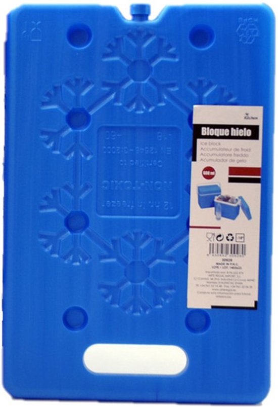 Koelelementen plat - kunststof - 20 x 2 x 30 cm - blauw - Koelblokken/koelelementen voor koeltas/koelbox van KOEL