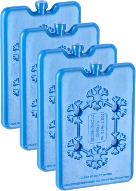 Koelelementen van 200 gram - 4x - blauw - 11 x 16.5 cm - Koelblokken/koelelementen voor koeltas/koelbox van KOEL