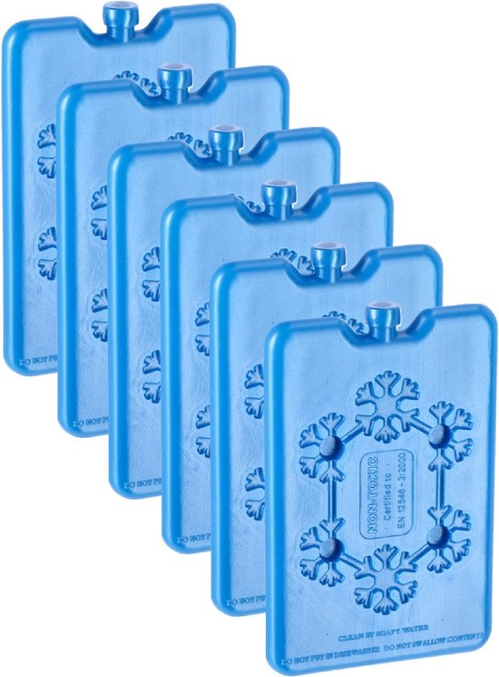 Koelelementen van 200 gram - 6x - blauw - 11 x 16.5 cm - Koelblokken/koelelementen voor koeltas/koelbox van KOEL