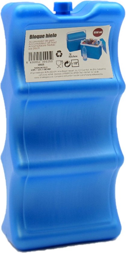 Koelelementen voor blikjes 10 x 5,5 x 21 cm blauw - Koelblokken/koelelementen voor koeltas/koelbox van KOEL