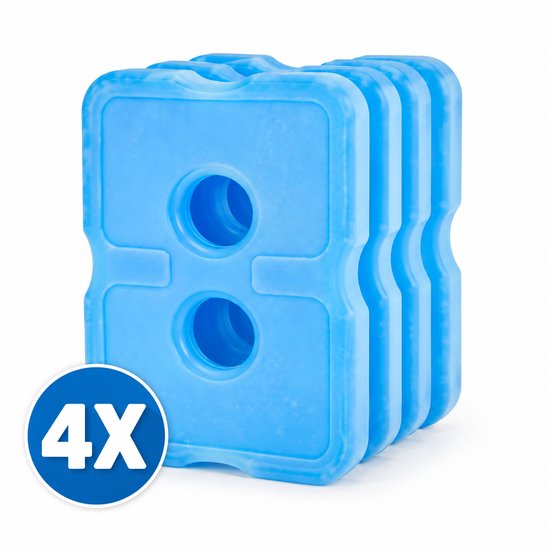 Koelelementen voor Koelbox en Koeltas - 4pack - Platte, Kleine en Mini Vrieselementen voor Reis, Picknick en Kamperen - Compacte Gel Koelelementen - Herbruikbaar en BPA-vrij - 4 Stuks - Blauw