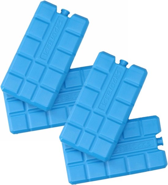 Koelelementen voor koeltas/koelbox - 4x stuks - 200 ml - blauw - kunststof - 15 x 8 x 2 cm van KOEL