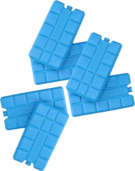 Koelelementen voor koeltas/koelbox - 6x stuks - 200 ml - blauw - kunststof - 15 x 8 x 2 cm van KOEL