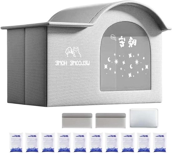 Koelend Kattenhuis - Huisdierverblijf Opvouwbaar - Comfort Bieden - Efficiënt Koelsysteem - 42 x 40 x 30.5 cm - Enkele Kenmerken