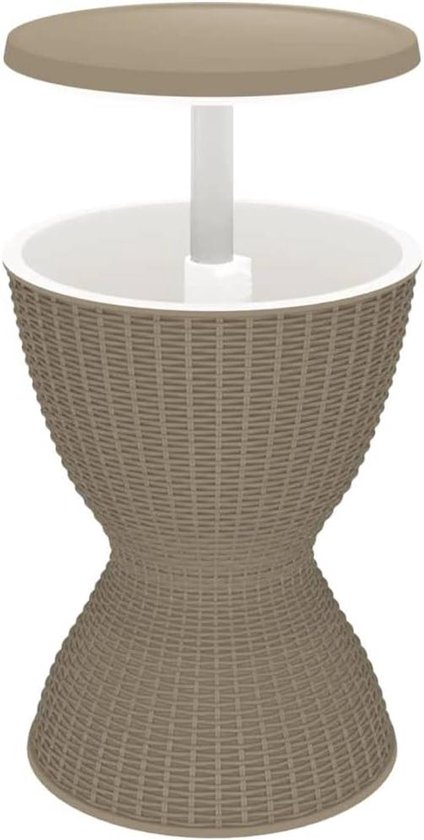Koelende Tafel - Buitenbar - Feestelijke Bijeenkomsten - 3-in-1 Functionaliteit - 48x48x82 cm - Lichtbruin