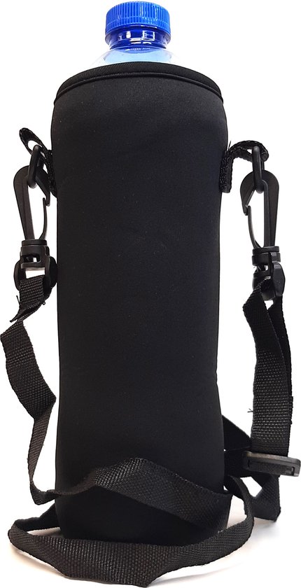 Koelhoud tas - 75cl - 1 liter fles - Zwart - Drinkfleshouder - Wandelen - Outdoor van KOEL