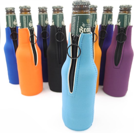 Koelhouder / koelhoud / isolatie hoesje voor 30 cl (bier)flesje kleur lichtblauw van KOEL