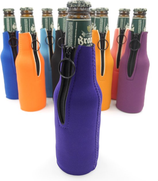 Koelhouder / koelhoud / isolatie hoesje voor 30 cl (bier)flesje kleur nachtblauw van FestiDrink