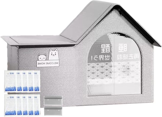 Koelhuis voor katten - Opvouwbare koelbox - Huisdier koel houden - Waterdicht schuin dak