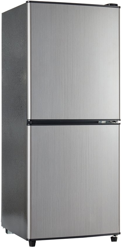 Koelkast 106 liter zilver roestvrij staal deur zwart lichaam koel vrieskast voor thuis keuken kantoor