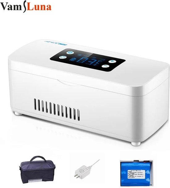 Koelkastje voor medicijnen - insuline koelbox - draagbaar - wit van Merkloos