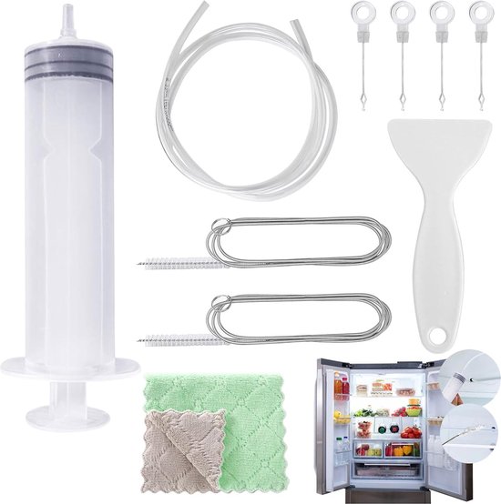 Koelkastreinigingsset, 10 stuks koelkastreiniger, koelkastafvoer, reiniging afvoergat, koelkast voor ontblokken, afvoergaten, koelkasten, koelkast en graafmachine set van KOEL