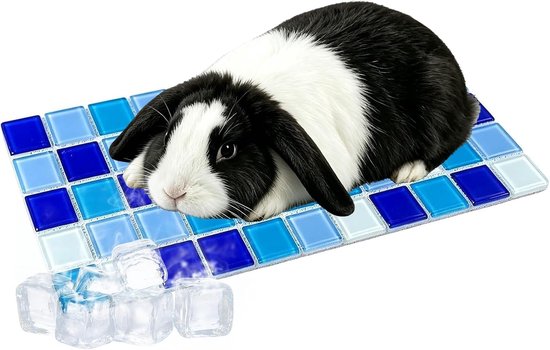 Koelmat 30 x 13,3 cm voor konijnen en kleine huisdieren, verkoelende slaapmat, krasbestendig kussen voor hamsters en eekhoorntjes, ideaal voor warme dagen