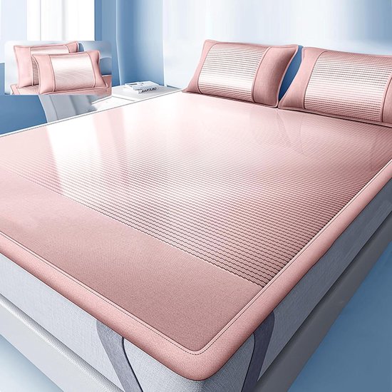 Koelmat Ijszijde - Zomer Matrasdek - Koel Slapen - Glad Braamvrij Oppervlak - 80cm x 190cm - Roze