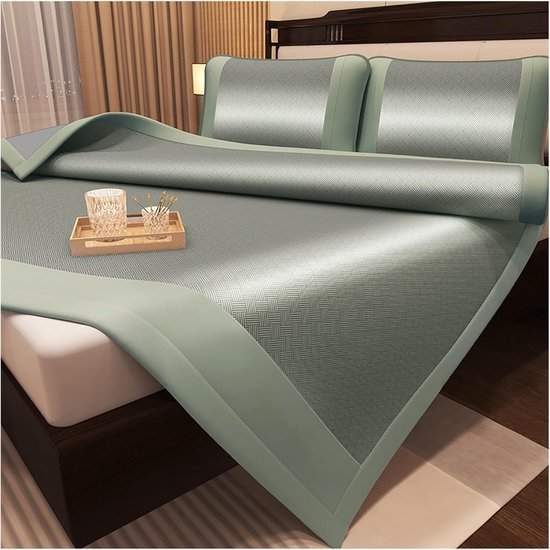 Koelmatras - IJszijde mat - Koel slapen - Ademend materiaal - 180 x 220 cm - Grijs