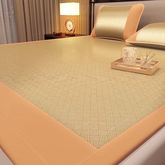 Koelmatras - Zomer mat - Koel slapen - Ademend rotan - 90x200cm - Oranje