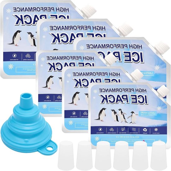 Koelpacks voor Lunchboxen - Kleine Koelelementen - Eten Koel Houden - Herbruikbaar en Lekvrij - 6 Stuks 240ml - Blauw