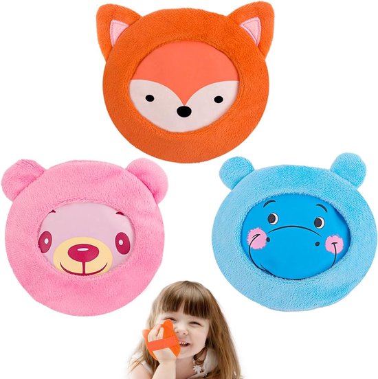 Koelpads voor kinderen - Zachte stoffen hoes, 3 stuks - Koud/warm kompres voor oor- en tandpijn van Merkloos