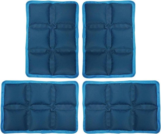 Koelpaketten Lunchtrommel - Herbruikbare Vrieselementen - Vers Houden Voedsel - Lekvrije Constructie - 4 Stuks - Blauw