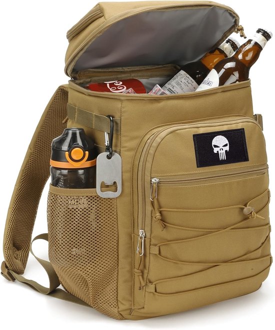 Koelrugtas - Bruin - 29,3 x 18,3 x 44,7 cm - Geïsoleerde Tactische Rugzak met 25L Capaciteit - Voor Outdoor en Werk