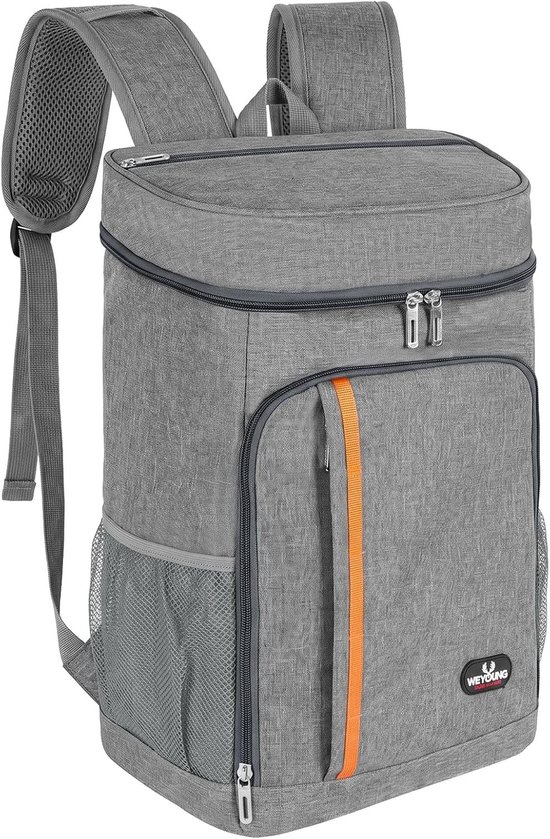 Koelrugtas - Grijs - 29 x 17 x 43 cm - Waterdicht Oxford Weefsel - Voor Picknicks en Reizen