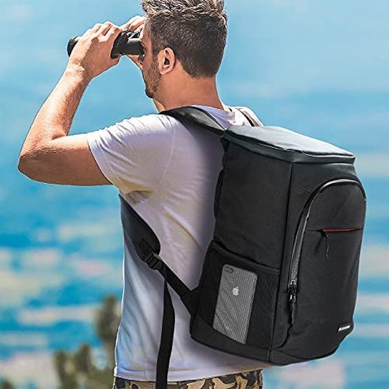 Koelrugzak, grote capaciteit, koeltas, picknicktas, thermische tas, lunchtas, geïsoleerde koelbox, voedseltransport voor kantoor, werk, outdoor, camping, reizen, ijstas, inklapbaar, zwart van KOEL