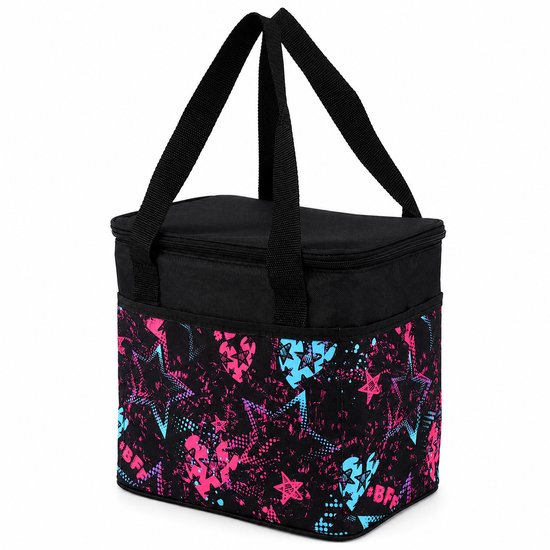 Koeltas 10 Liter - Opvouwbaar - Geïsoleerde Lunchtas - Lunch Bag - Picnictas voor Picnic of Festival - Oxford Polyester - Met Rits en Handvatten - Easy-Access Flap - Zijvakken - Neon Roze