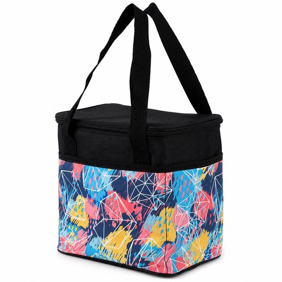Koeltas 10 Liter - Opvouwbaar - Geïsoleerde Lunchtas - Lunch Bag - Picnictas voor Picnic of Festival - Oxford Polyester - Met Rits en Handvatten - Easy-Access Flap - Zijvakken - Pastel van Lucky Shopper