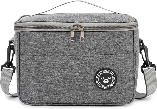 Koeltas, 12 l, klein, opvouwbare koeltas, picknicktas, lunchtas, draagbare koeltas, geschikt voor reizen, picknick, wandelen, barbecueën, grijs, 12 l, 29 x 20 x 22 cm van KOEL