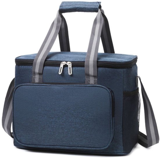 Koeltas 15 L - Koelrugzak - Koeltasje Klein - Opvouwbare Lunchtas Koelbox - Waterdicht Isolerend - voor Vers Voedsel - Verstevigde Draaghandvatten - 600D Oxford - 6-8 Uur - Donkerblauw