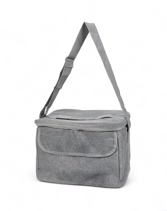 Koeltas - 19 Liter - Grijs - Lunchtas - Koeltas - Geïsoleerde Koeltas - Handvat Riem - Polyester van Merkloos