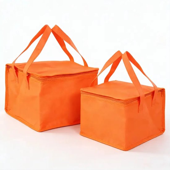 Koeltas - 2 stuks - Koningsdag - 40x40x22cm - Exclusief kamperen - 35L Ultracapaciteit - Geïsoleerde Koeltas - Herbruikbare Pizza Bezorgtas - Geïsoleerde Thermoskan voor Warme en Koude Maaltijden - OranjeKoeltas van Merkloos