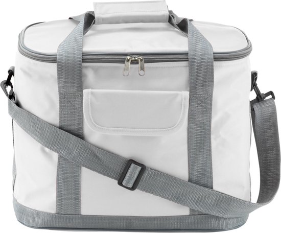 Koeltas 20 liter - Trendy - Wit - Draagriem - Voorvak - Zomer Topper van KOEL