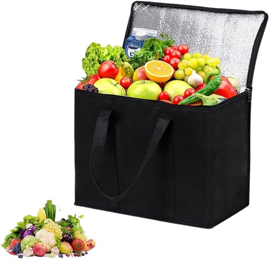 Koeltas - 35L grote capaciteit - Opvouwbaar - Geïsoleerd - Herbruikbaar, geschikt om eten en drinken koud en warm te houden voor buitengebruik, reizen, barbecues en kamperen (41x33x26CM) van Générique