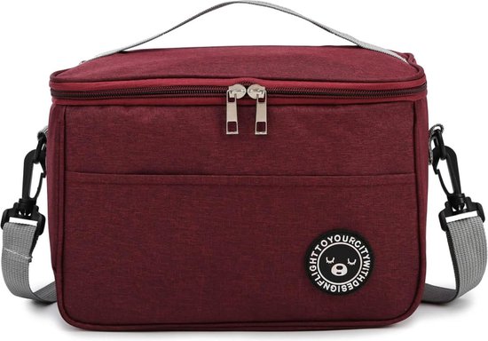 Koeltas 5,5 L, kleine koeltas, opvouwbare koeltas, picknicktas, lunchtas, draagbare koeltas, geschikt voor reizen, picknicken, wandelen, grillen (rood/5,5 l/24 x 14 x 17 cm) van KOEL