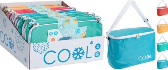 Koeltas 8 liter 4 assorti kleuren van Merkloos