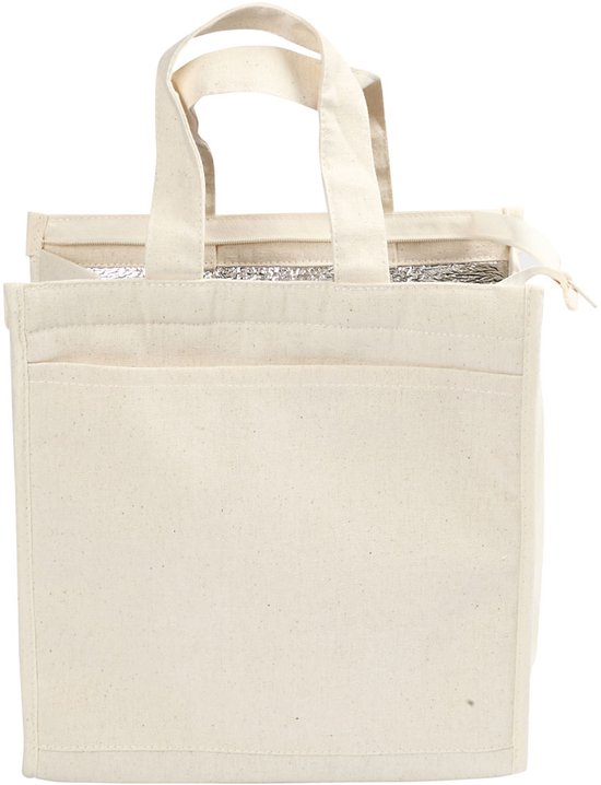 Koeltas, afm 25x24x12 cm,  220 g/m2, naturel, 1stuk van Merkloos