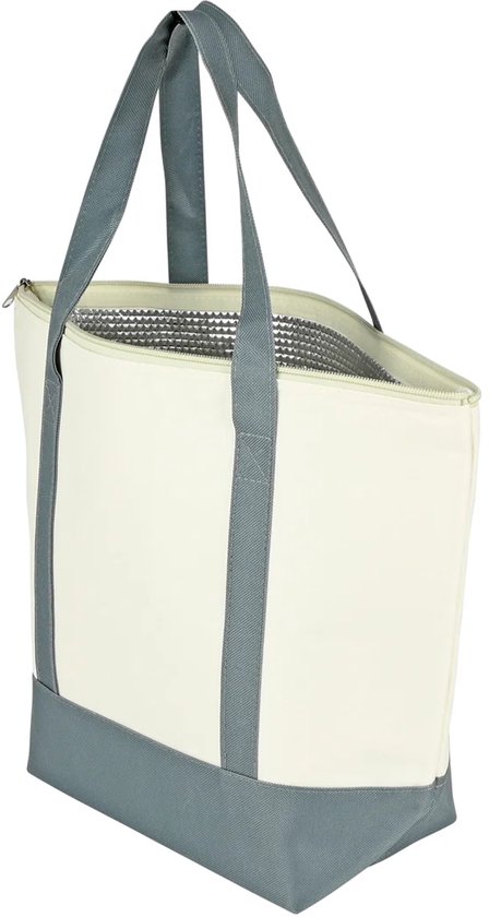 Koeltas beige 12L – Stijlvolle Koel Tas met Ritssluiting – Lunchtas voor Werk, Picknick, Strand & Boodschappen – 27x28x16 cm van Merkloos