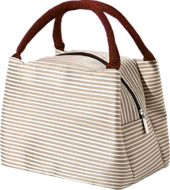 Koeltas - Beige/Wit - Lunchtas - Polyester / Nylon - 23x15x20 cm - Fashion Favorite van KOEL