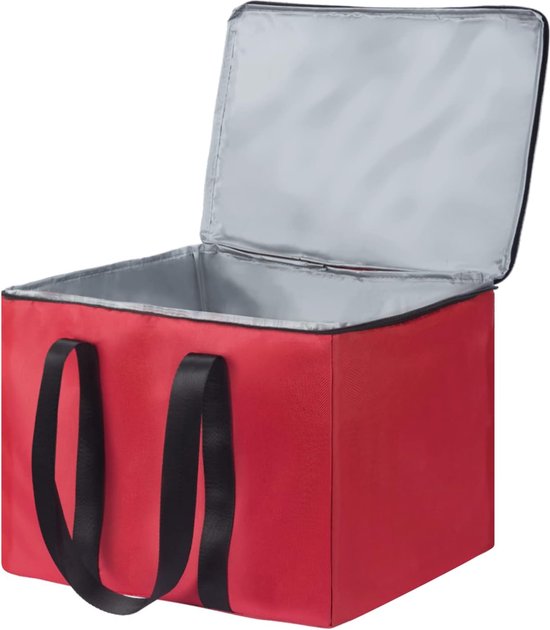 Koeltas, boodschappentas, thermotas, koeltas, opvouwbaar, groot, 38 liter, geïsoleerde koeltassen, houdt 20 kg, perfect voor isolatietas, boodschappentas, picknicktas (donkerrood, 42 x 31 x 31 cm) van KOEL